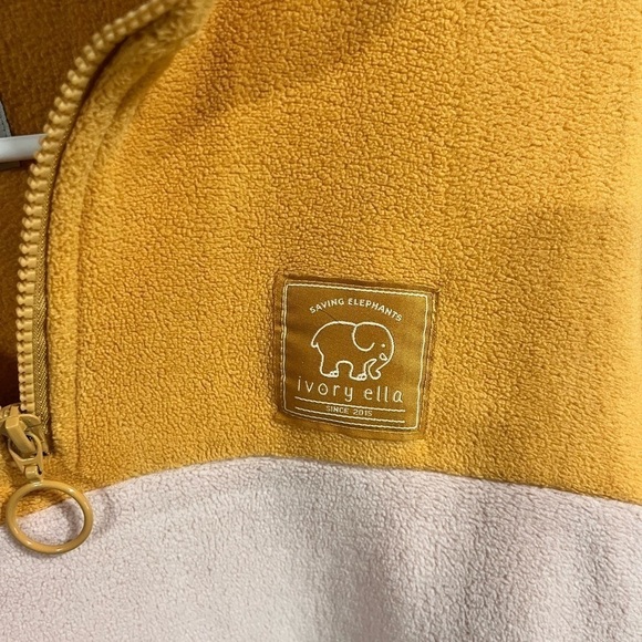 Ivory Ella Fleece 1/4 zip colorblock sweatshirt Size Small Y2K Casual Cozy Warm - Picture 6 of 8